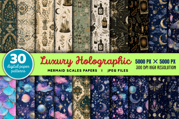 Download Luxury Holographic Mermaid Scales Papers - Luxury Collection
