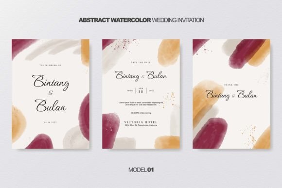 Download Abstract Watercolor Wedding Invitation - Invitation Collection
