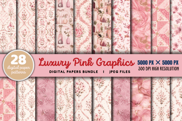 Download Luxury Pink Digital Paper Bundle - Luxury Collection