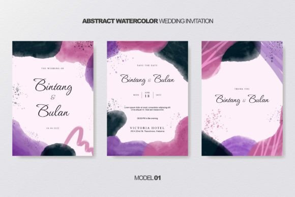 Download Abstract Watercolor Wedding Invitation - Invitation Collection