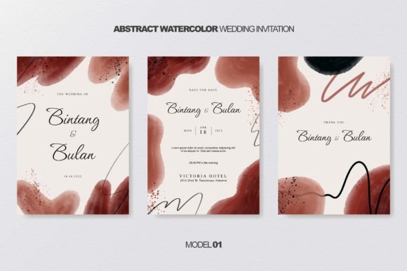 Download Abstract Watercolor Wedding Invitation - Invitation Collection
